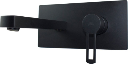 Фото смеситель для раковины paffoni ringo rin105no встраиваемый в стену, черный матовый