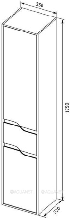 Фото пенал подвесной aquanet модена 35 белый