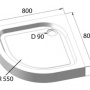 Фото душевой поддон belbagno tray-bb-r-80-550-15-w