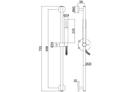 Фото душевой гарнитур paffoni life zsal135no, черный матовый