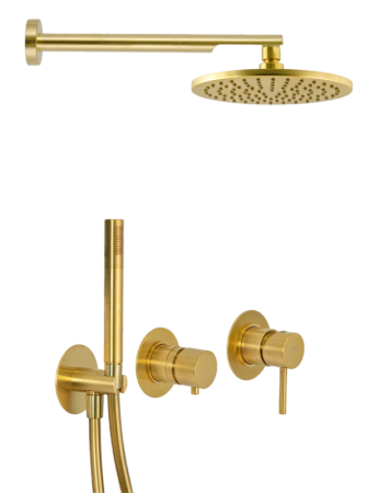 Фото душевая система remer x style x96s02obg, золото брашированное