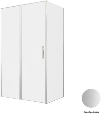 Фото душевой угол allen brau priority 3.31008.ba + 3.31014.ba 120*80*200 см, профиль серебро браш