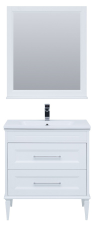 Фото комплект мебели aquanet бостон м 80 белый( лит. мрамор)