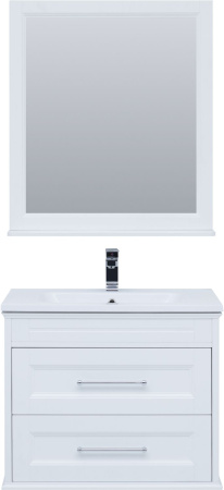 Фото комплект мебели для ванной aquanet бостон м 80 белый матовый