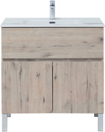 Фото комплект мебели aquanet алвита new 80 1 ящик, 2 дверцы, дуб веллингтон белый