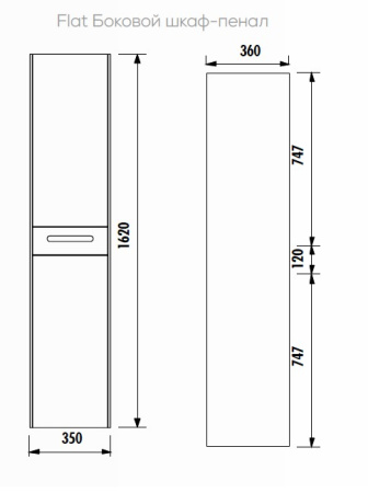 Фото пенал подвесной creavit flat 35 см fa2162.01.pl, палаззо