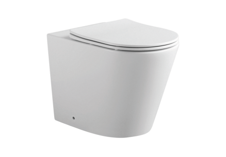 Фото унитаз напольный приставной безободковый aquatek вега aq1906-00 560*360*410 мм, горизонтальный выпуск, тонкое сиденье с механизмом плавного закрывания, крепеж