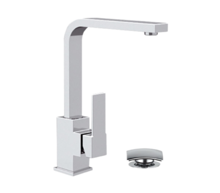 Фото смеситель для раковины remer qubika q10g д/к, хром