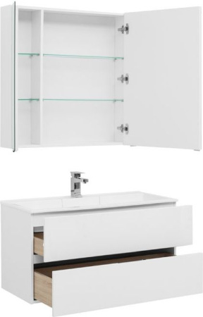 Фото комплект мебели aquanet алвита 100 белый