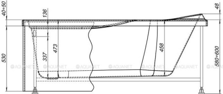 Фото фронтальная панель aquanet west new/nord new/light/corsica/medea 150 черная, 00242163