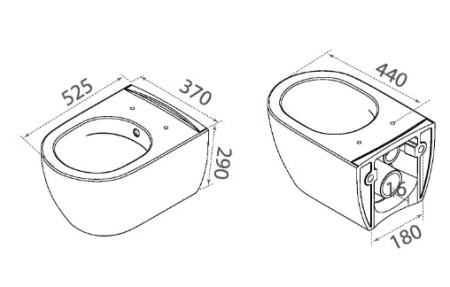 Фото унитаз подвесной с биде boheme bianca 963-2, белый глянец