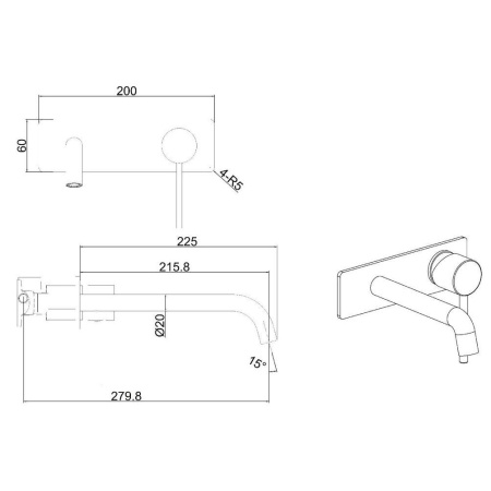Фото смеситель для раковины allen brau glority 5.51004-00 встраиваемый в стену, хром