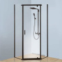 Фото душевой уголок berges wasserhaus solo t 061106 черный матовый / прозрачное стекло 90x90