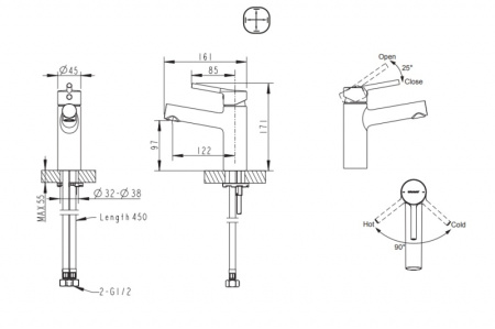 Фото смеситель для умывальника bravat palace, черный