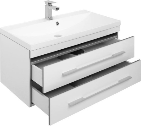 Фото комплект мебели aquanet верона new 90 белый (подвесной 2 ящика)