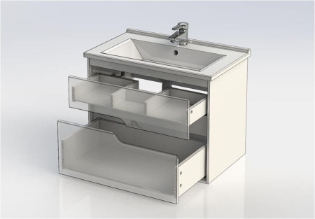 Фото тумба подвесная с раковиной aquanet модена 75 белый