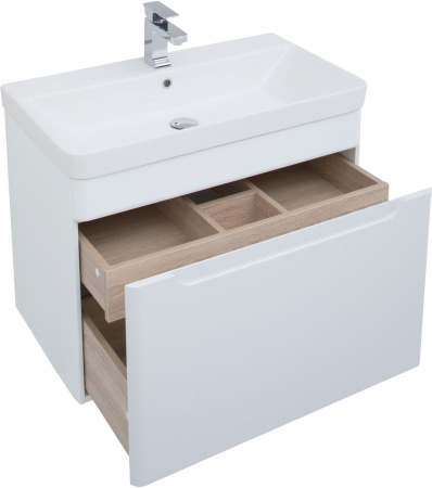 Фото тумба подвесная с раковиной aquanet софия 80 белый