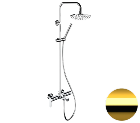 Фото душевая система с изливом remer class line l34x7mmm20do, золото глянцевое