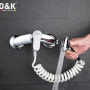 Фото смеситель без излива с гигиеническим душем d&k da139 da1394541 хром