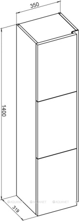 Фото пенал подвесной de aqua ариетта new 35 белый матовый