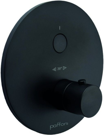Фото встраиваемый смеситель для ванны и душа paffoni compact box cpt013no термостат, черный матовый