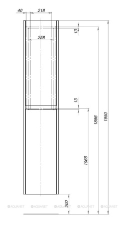 Фото пенал подвесной aquanet nova lite 35 дуб черный