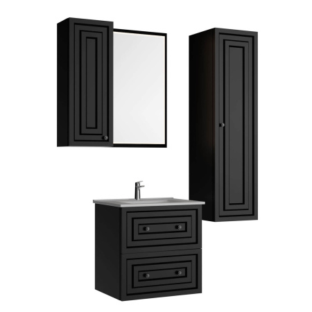 Фото тумба подвесная с раковиной creavit kayra ky0060.42.man 60 см, антрацит