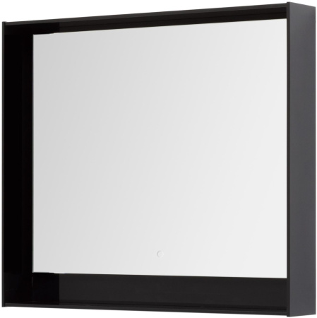 Зеркало с подсветкой Aquanet Милан 100 LED черный глянец