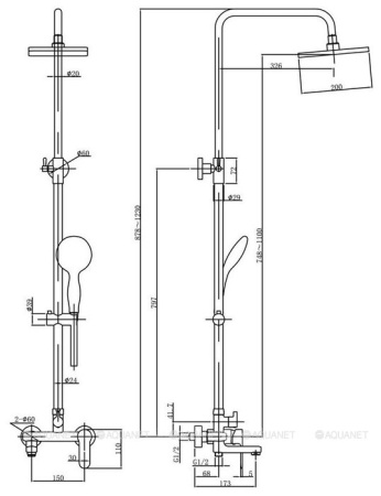 Фото душевая колонна aquanet passion s3, хром