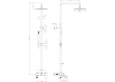 Фото душевая колонна paffoni blu zcol632no, черный матовый