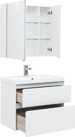 Фото комплект мебели aquanet гласс 80 белый