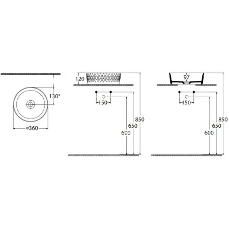 Фото раковина накладная allen brau fantasy romb 36 4.11033.mt, мятный