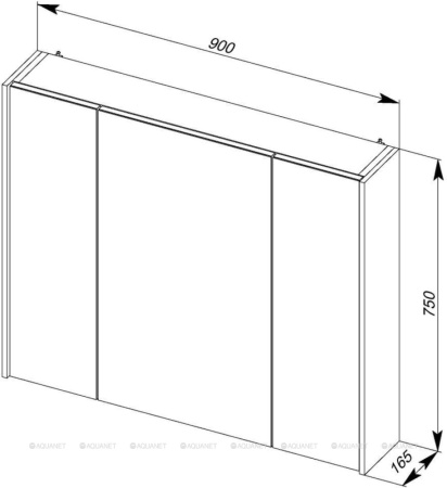 Фото зеркало-шкаф aquanet латина 90 белый
