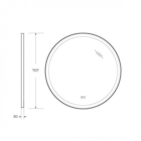 Зеркало с подсветкой Cezares CZR-SPC-CADRO-700-LED-TCH-WARM 70 см