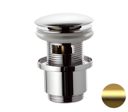 Фото донный клапан с переливом 1”1/4 remer 905cc2114bg, золото брашированное