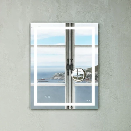 Зеркало с LED подсветкой Am.Pm Gem M91AMOX0553WG55 55*70 см, часы