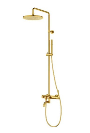 Фото душевая колонна с изливом cezares eco-cvd-boro, золото брашированное