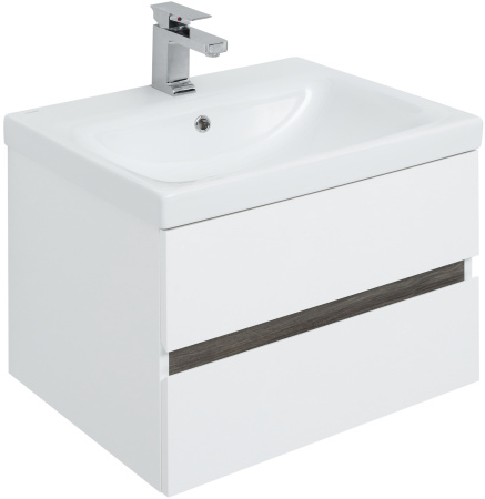 Фото комплект мебели aquanet беркли 60 белый/дуб рошелье (зеркало белое)