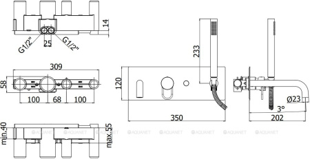Фото встраиваемый комплект для ванны и душа paffoni joker jk001cr, хром
