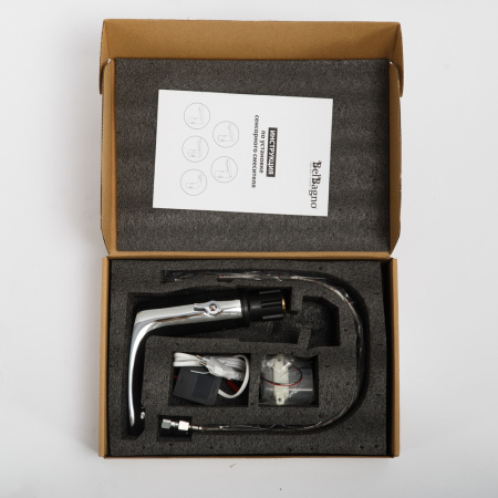 Фото смеситель для раковины belbagno acqua-elv-crm электронный, хром