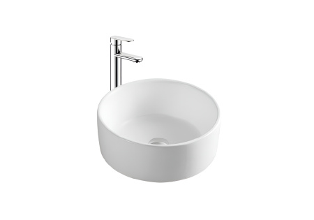 Фото раковина накладная для установки на столешницу aquatek aq5118-mw 400*400*165, матовый белый