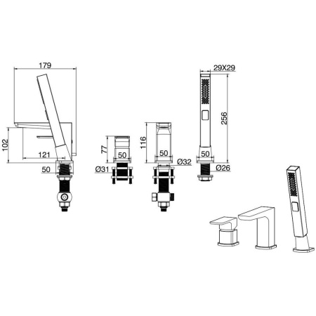 Фото смеситель на борт ванны allen brau infinity 5.21008-00, хром Фото смеситель на борт ванны allen brau infinity 5.21008-00, хром