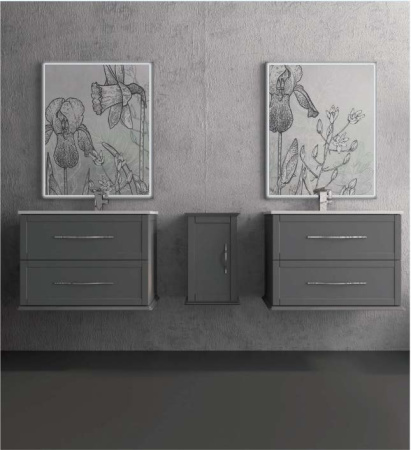 Фото тумба подвесная cezares tiffany 55241 grigio nuvola