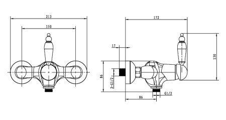 Фото смеситель для душа boheme imperiale ripresa 324, золото