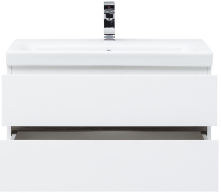 Фото комплект мебели aquanet беркли 80 белый/дуб рошелье (зеркало белое)