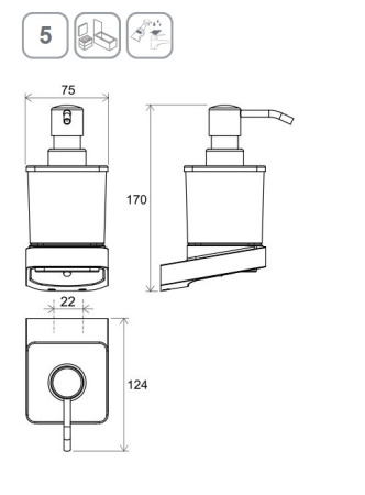 Фото дозатор настенный ravak 10° td 231.20 x07p559, черный