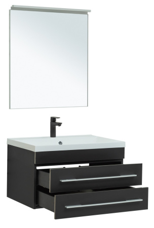 Фото комплект мебели aquanet верона 75 черный матовый