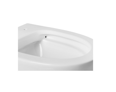 Фото унитаз подвесной безободковый aquatek ника aq2009-00 525*365*360 мм, горизонтальный выпуск, тонкое сиденье с механизмом плавного закрывания, крепеж