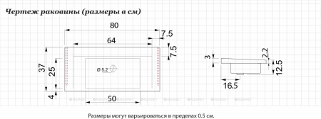 Фото раковина для тумбы de aqua кубика 80 wk 020, белая Фото раковина для тумбы de aqua кубика 80 wk 020, белая