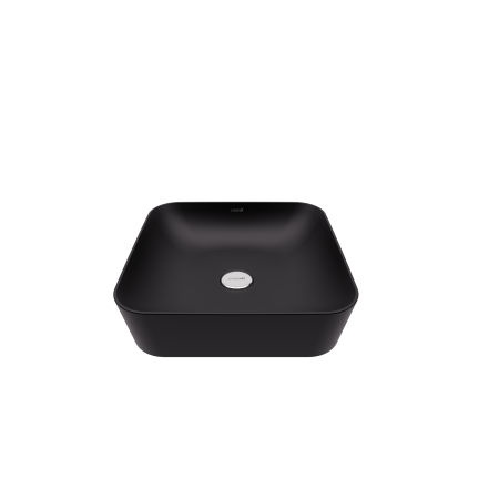 Фото раковина накладная creavit ultra 40*40 см ul040-00sm00e-0000, черная матовая 
